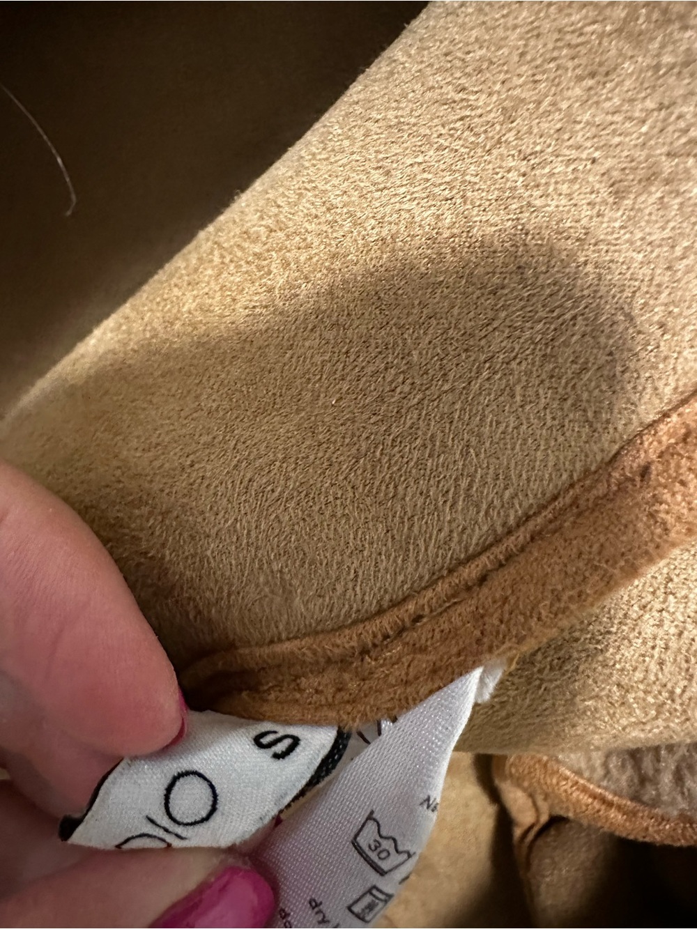 In Studio Teddy Sherpa Jacket Small Camel Faux Shearling Drawstring Bomber Coat - Picture 6 of 8